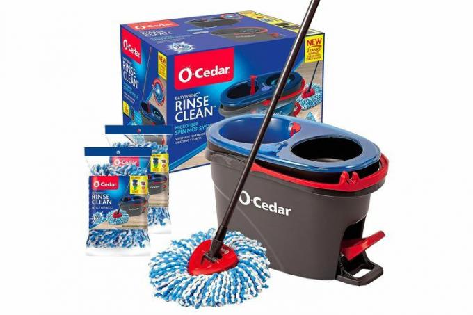 Amazon O-Cedar EasyWring RinseClean Sistem de curățare a podelei cu mop și găleată cu microfibră