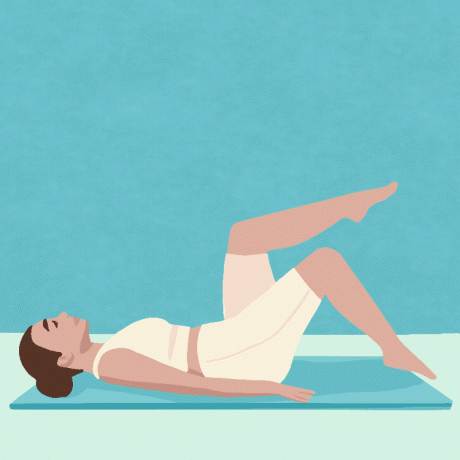 Ilustrație de exercițiu de marș pentru Pilates pentru începători