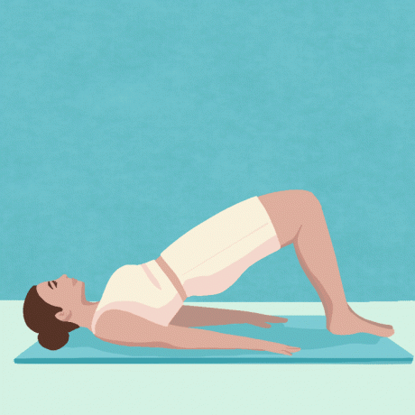 Ilustrație de exercițiu Pilates pentru umăr pentru începători