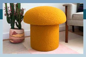 Taburet Mustard Boucle in forma de ciuperca