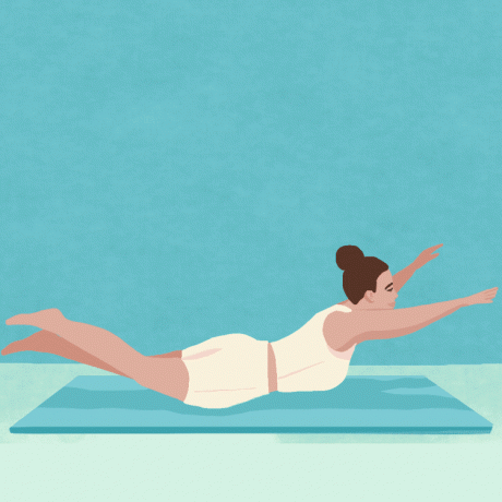 Ilustrație pentru exerciții de înot Pilates pentru începători